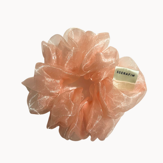 darling xa scrunchies organza silk - black front by sserafim