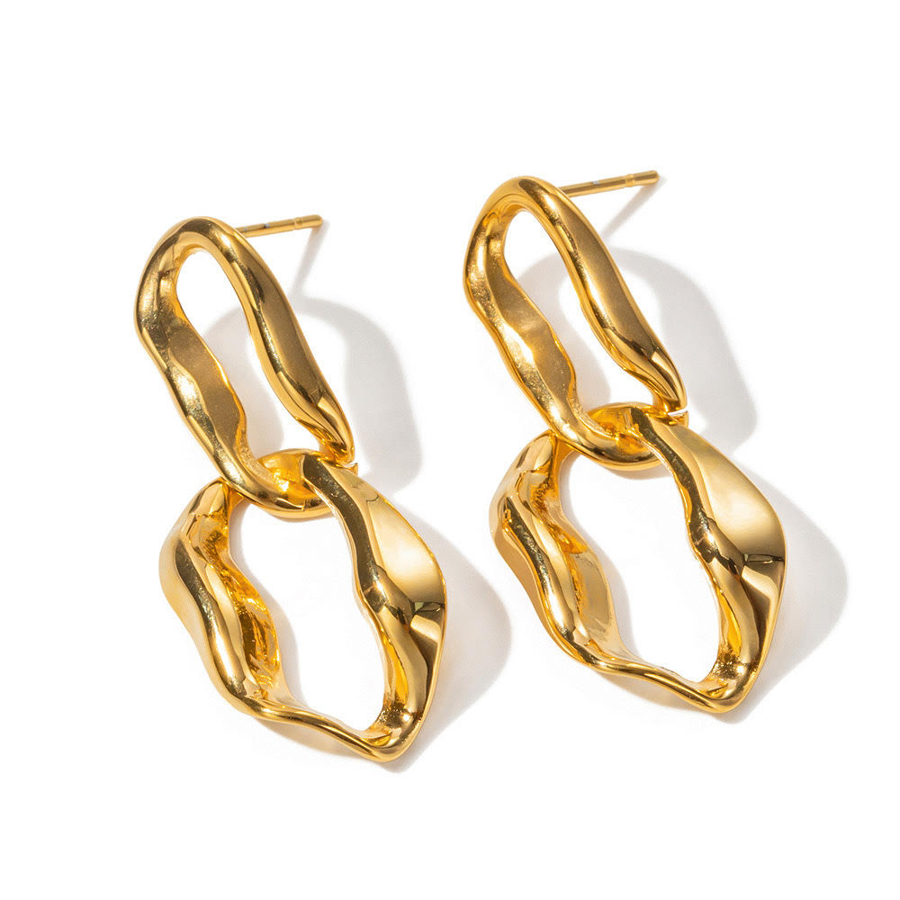 gold earring women gold color- front by sserafim