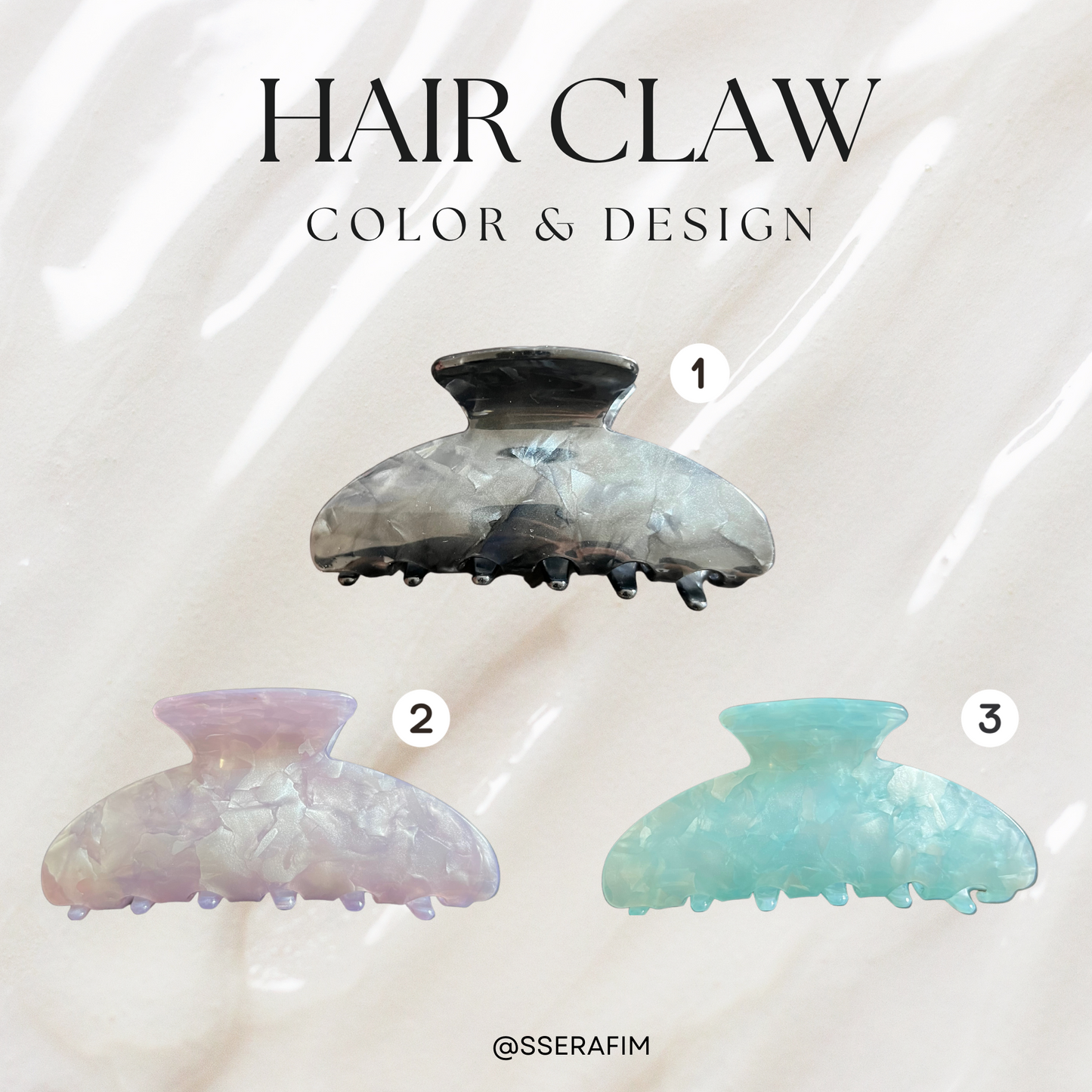 Large custom hair claw clip by sserafim