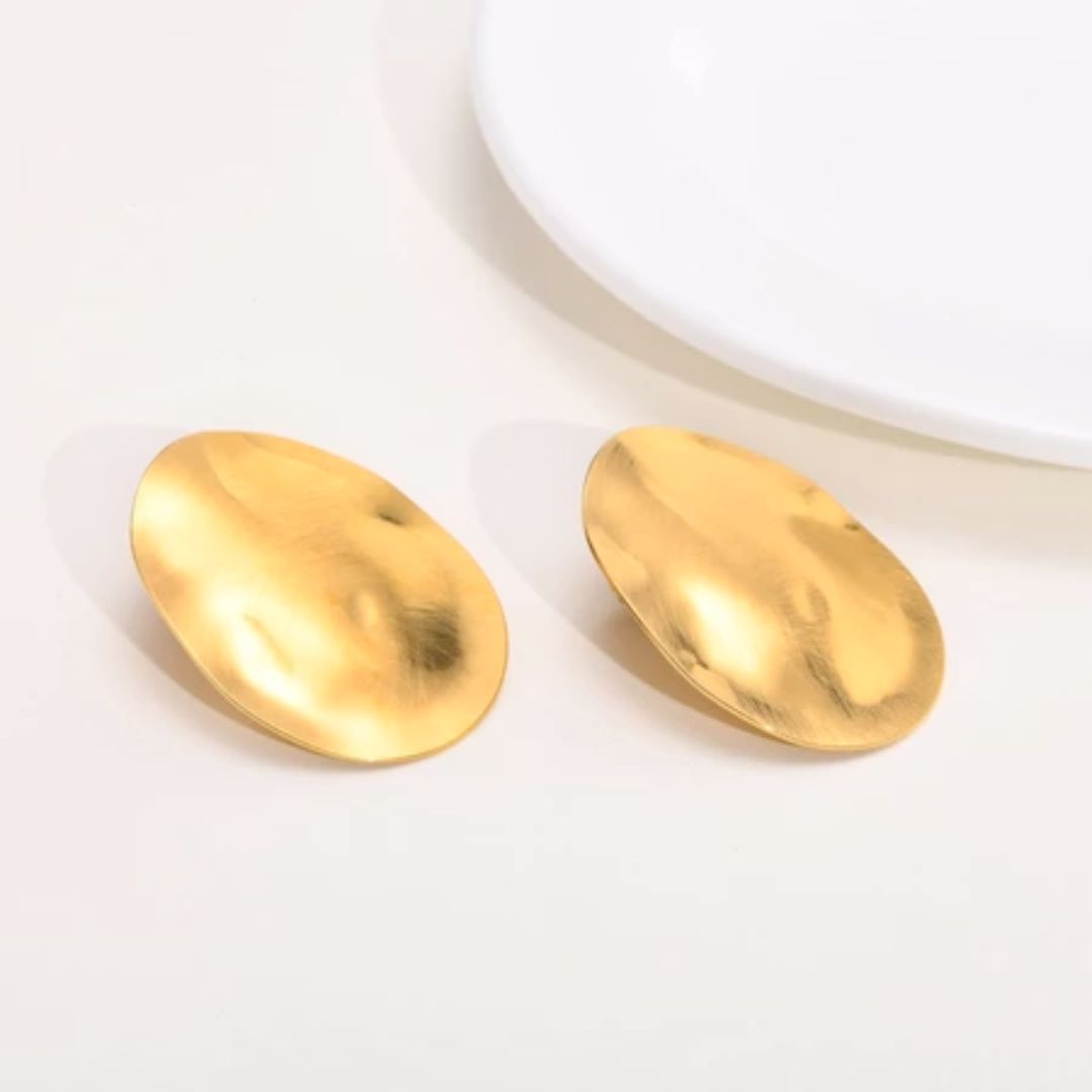 Guld Oval Links Örhängen