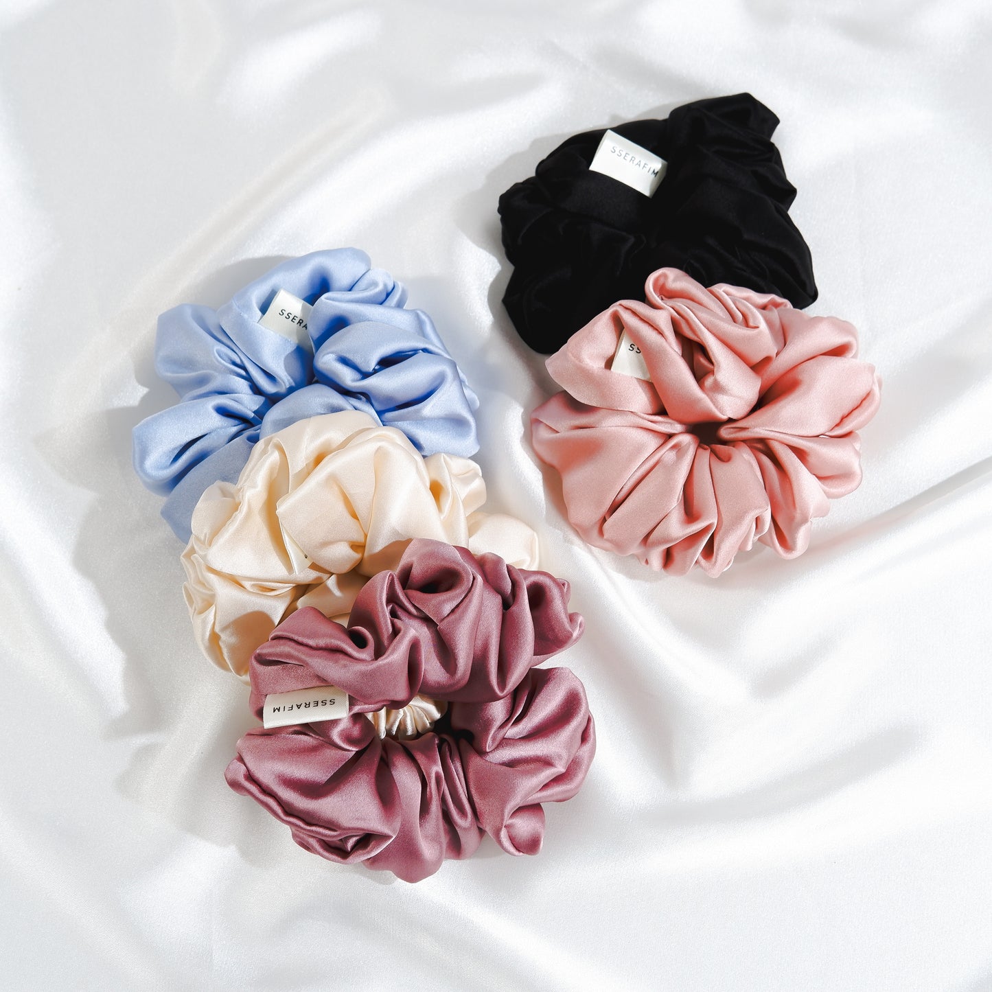 Large mulberry silk scrunchies color front sserafim